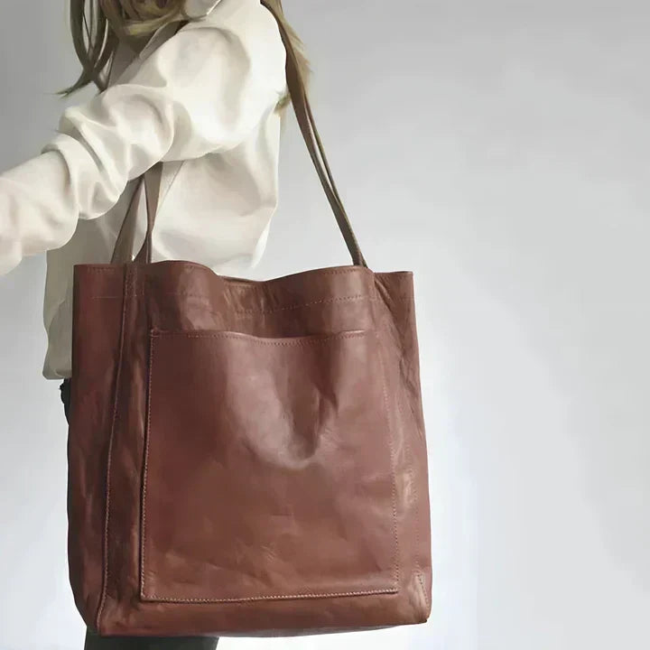 Struktureret dame-shopper med lynlås og blødt for