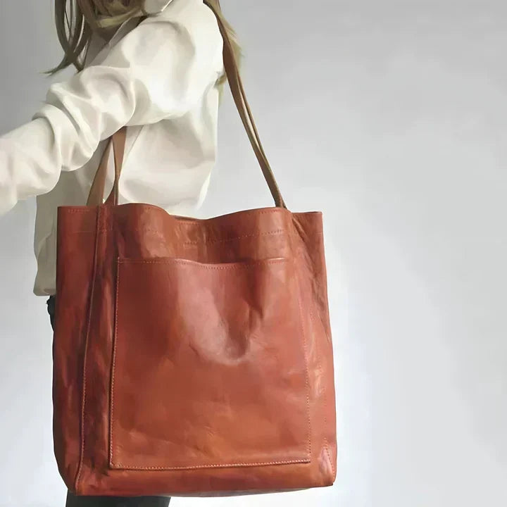 Struktureret dame-shopper med lynlås og blødt for