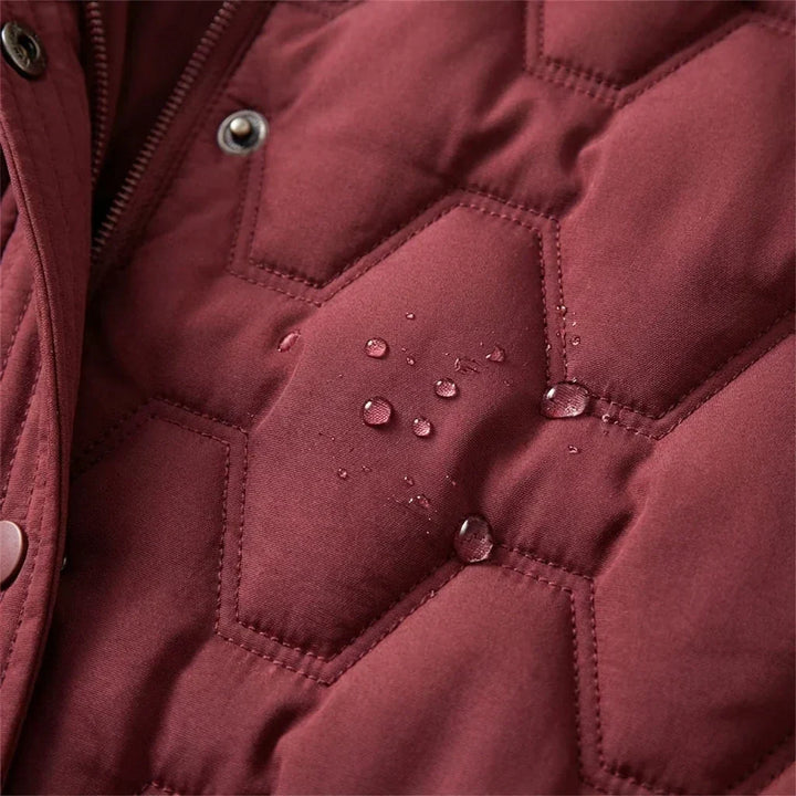 Long hooded down jacket for women