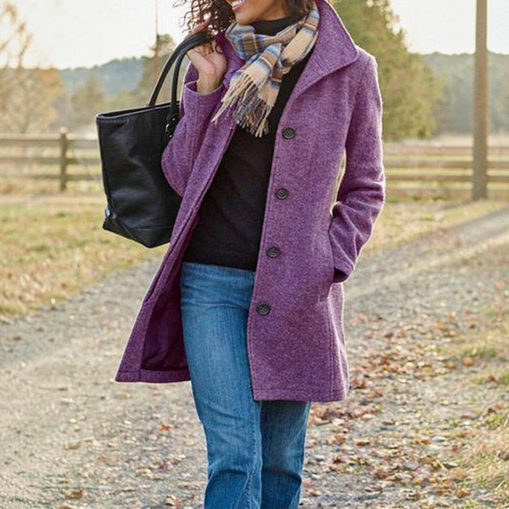 Peacoat with Stand Collar for Women