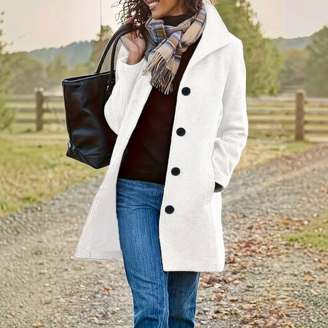 Peacoat with Stand Collar for Women