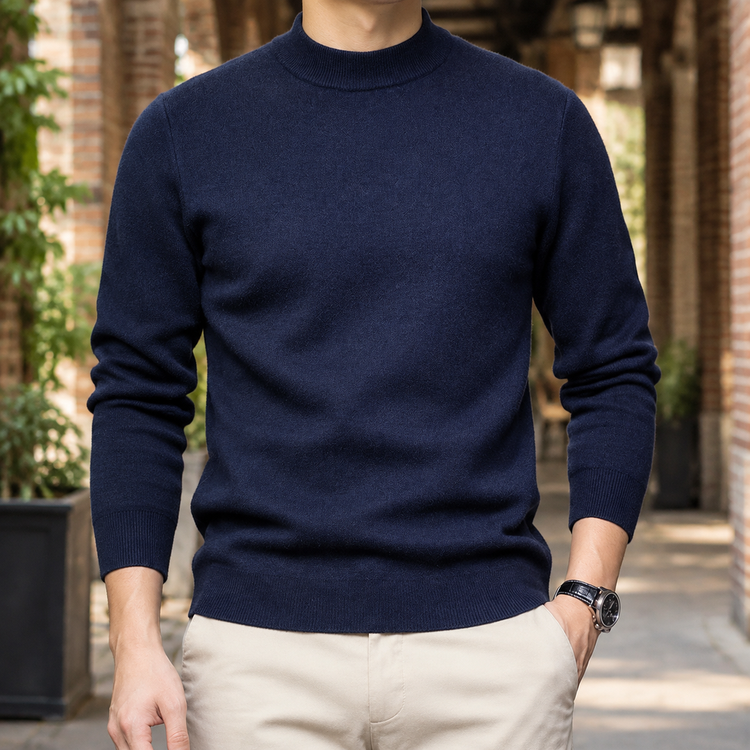 Men's sweater with a short turtleneck
