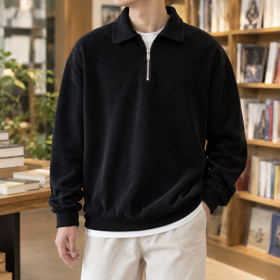 Quarter-zip sweater for men