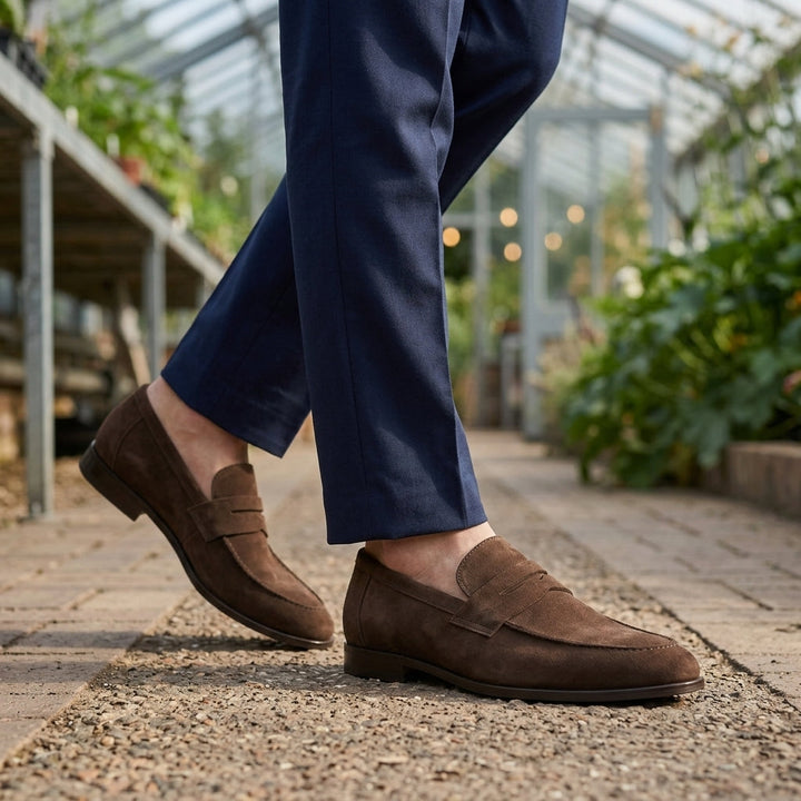 Men's Classic Penny Loafers with Low Heel