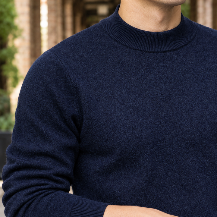 Men's sweater with a short turtleneck