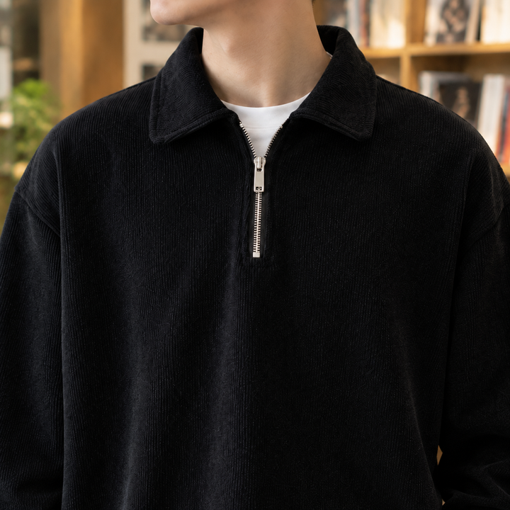 Quarter-zip sweater for men