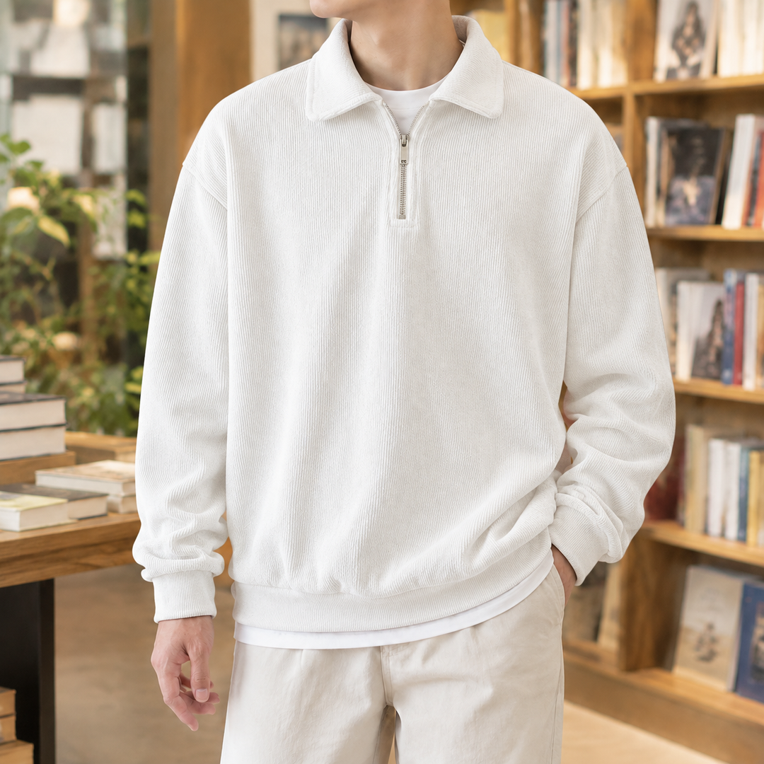 Quarter-zip sweater for men
