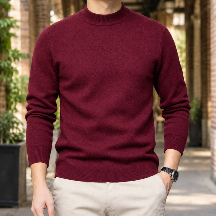 Men's sweater with a short turtleneck