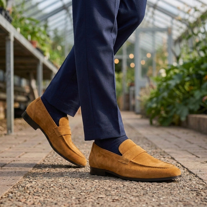 Men's Classic Penny Loafers with Low Heel