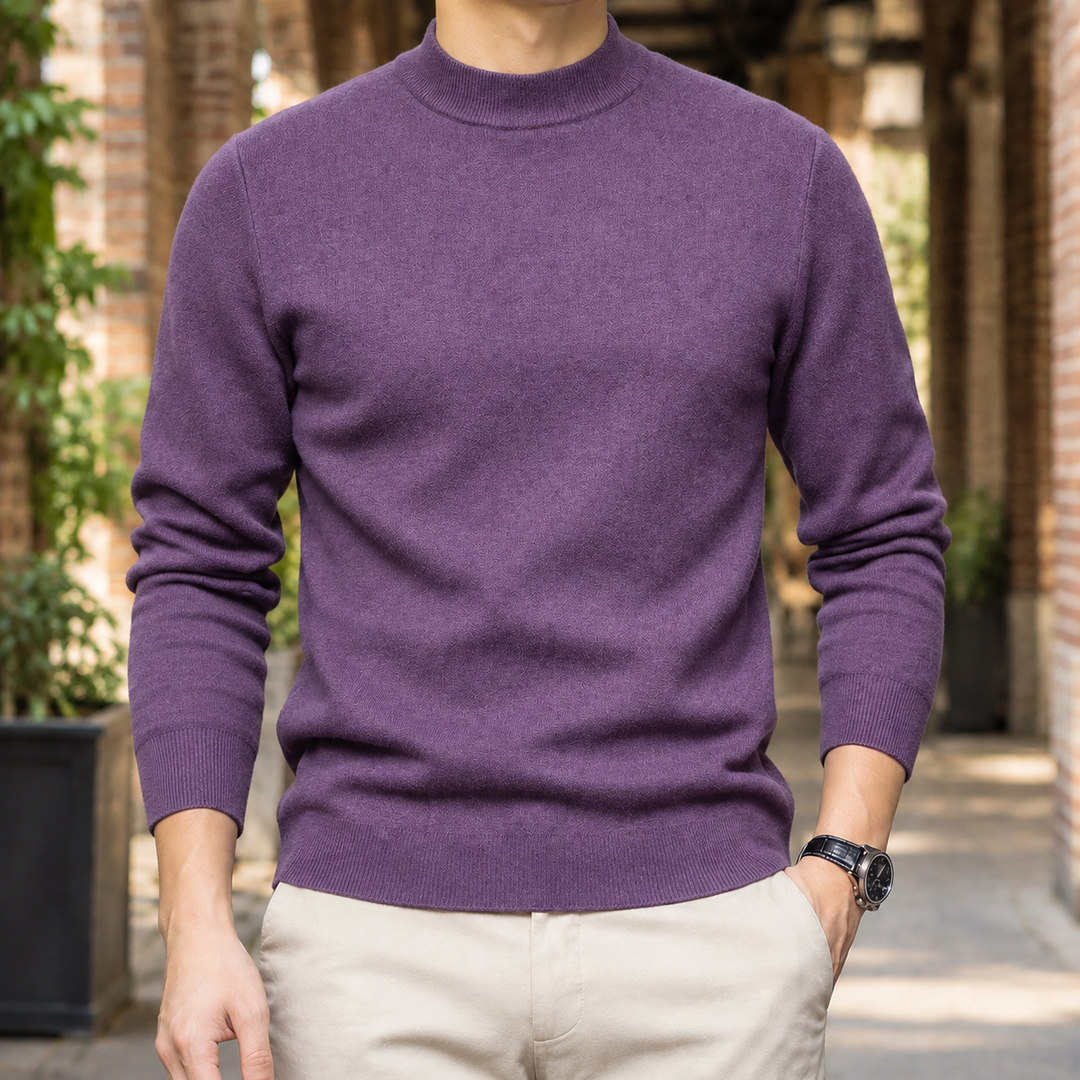 Men's sweater with a short turtleneck