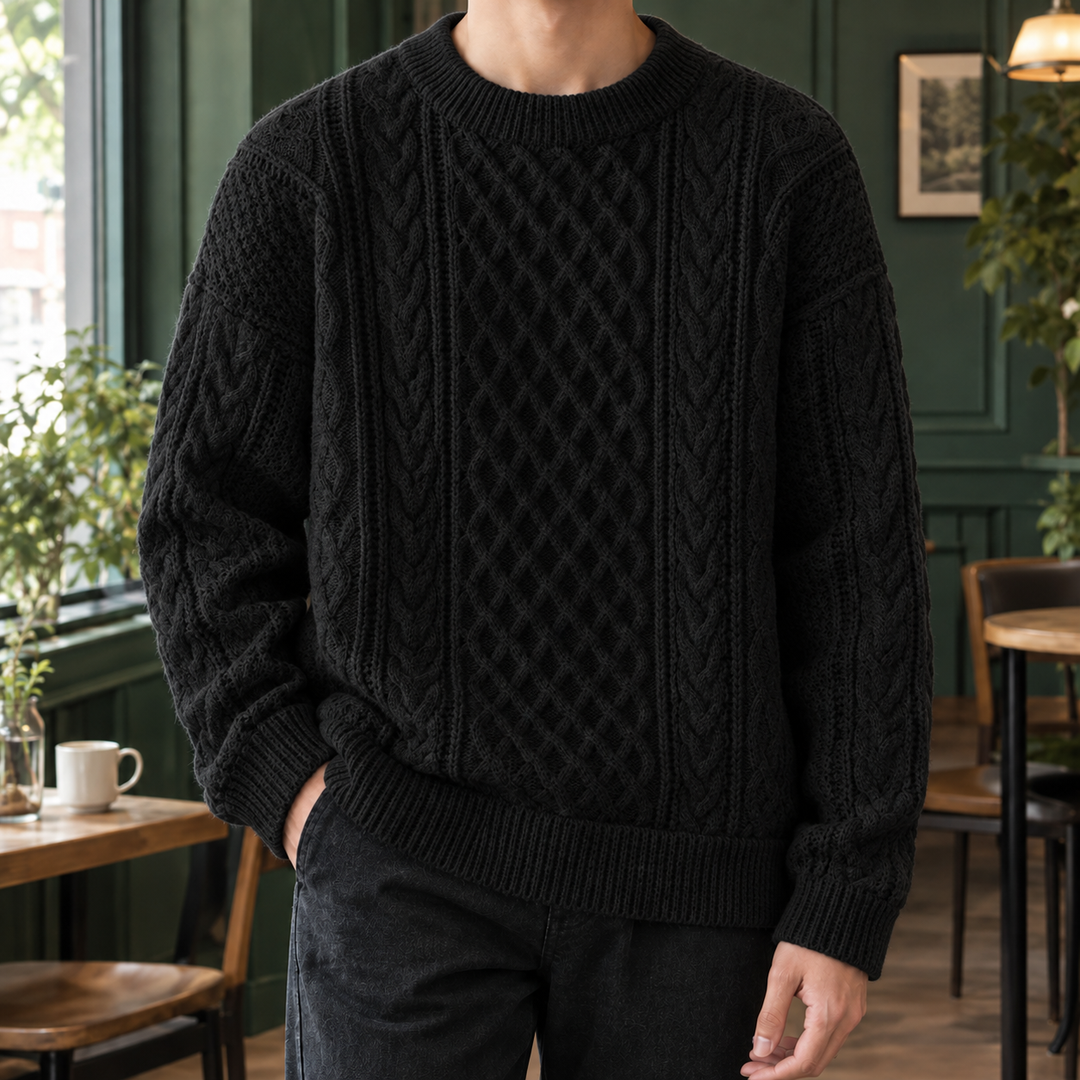 Cable-knit sweater for men
