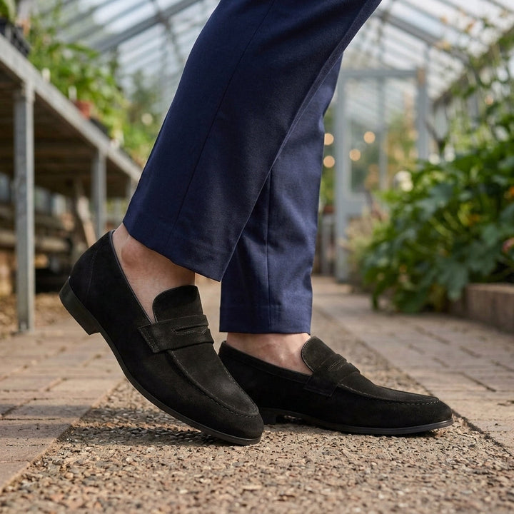 Men's Classic Penny Loafers with Low Heel
