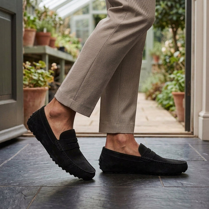 Men's Slip-On Loafers with Penny Strap and Flexible Sole