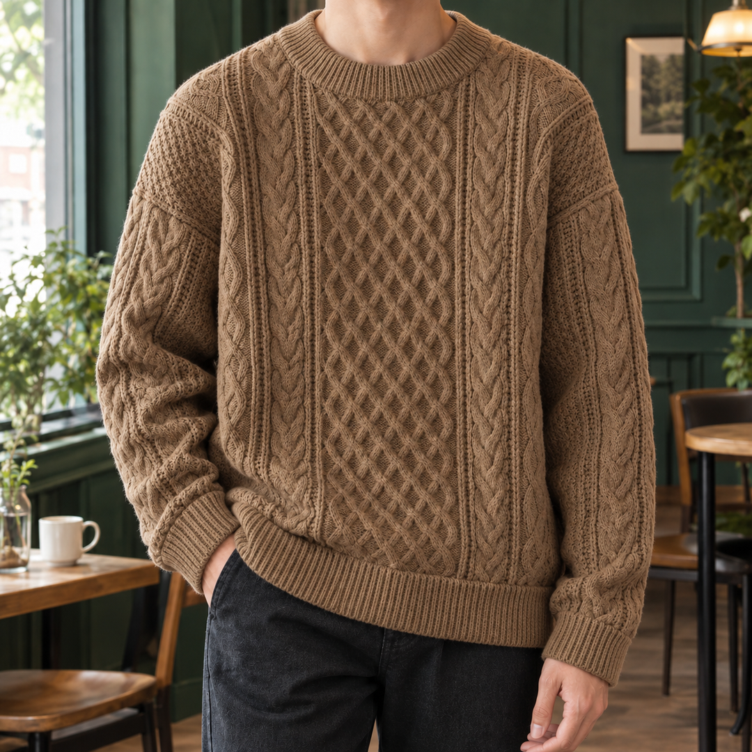 Cable-knit sweater for men