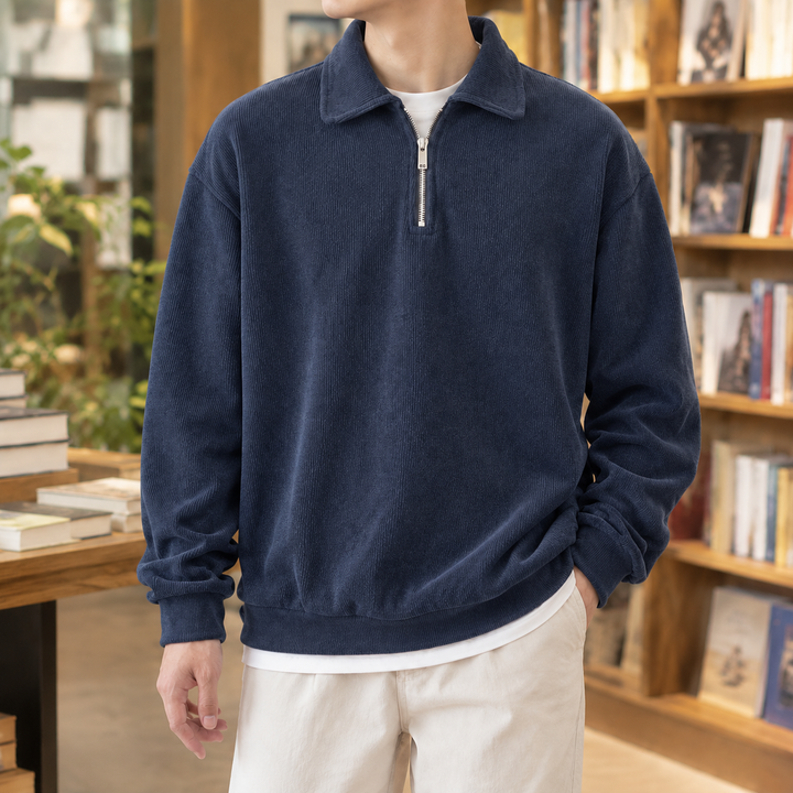 Quarter-zip sweater for men