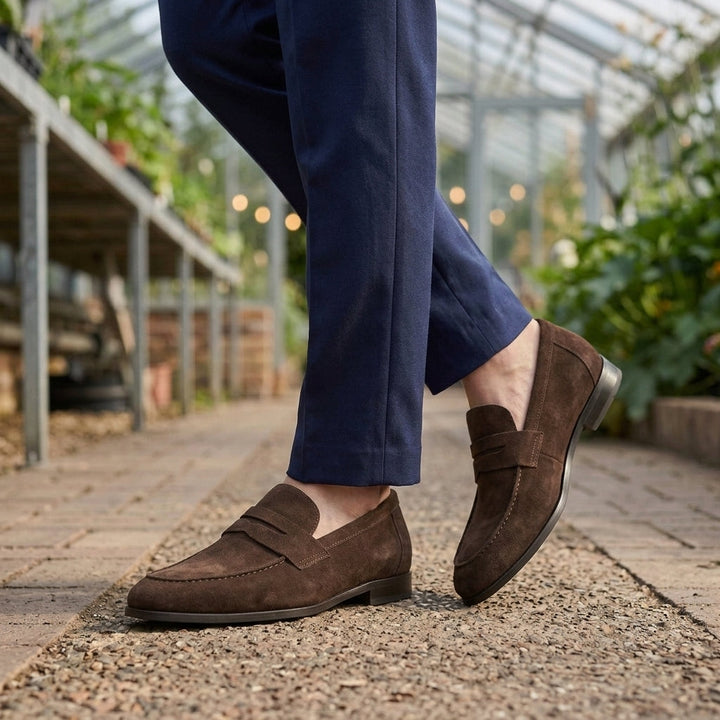 Men's Classic Penny Loafers with Low Heel