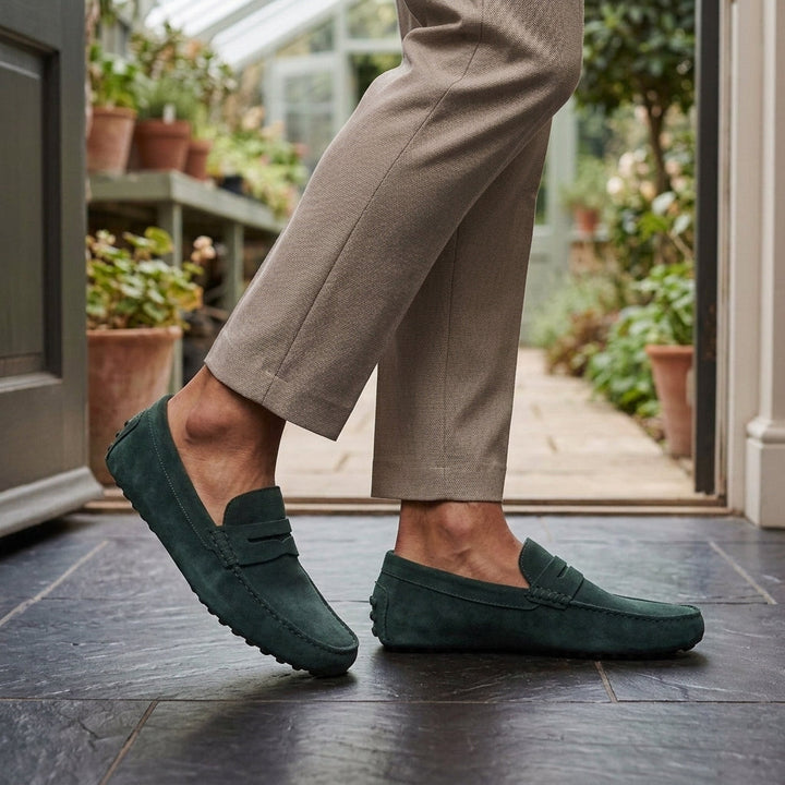 Men's Slip-On Loafers with Penny Strap and Flexible Sole
