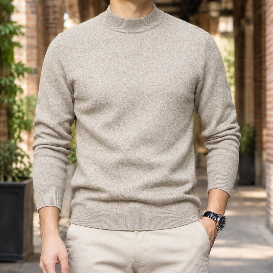 Men's sweater with a short turtleneck