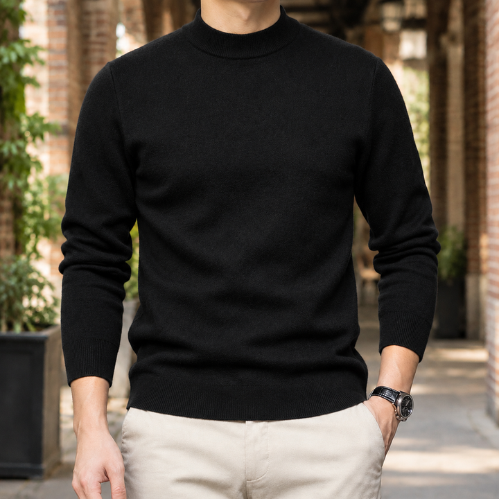 Men's sweater with a short turtleneck
