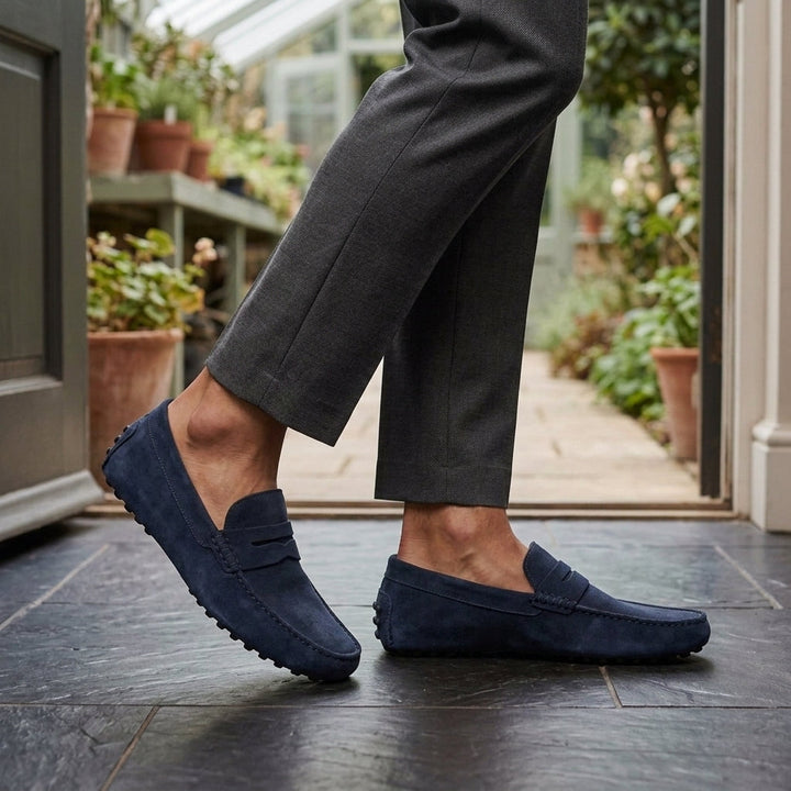 Men's Slip-On Loafers with Penny Strap and Flexible Sole