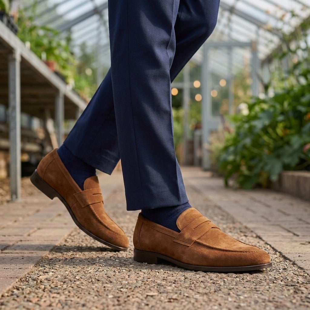 Men's Classic Penny Loafers with Low Heel