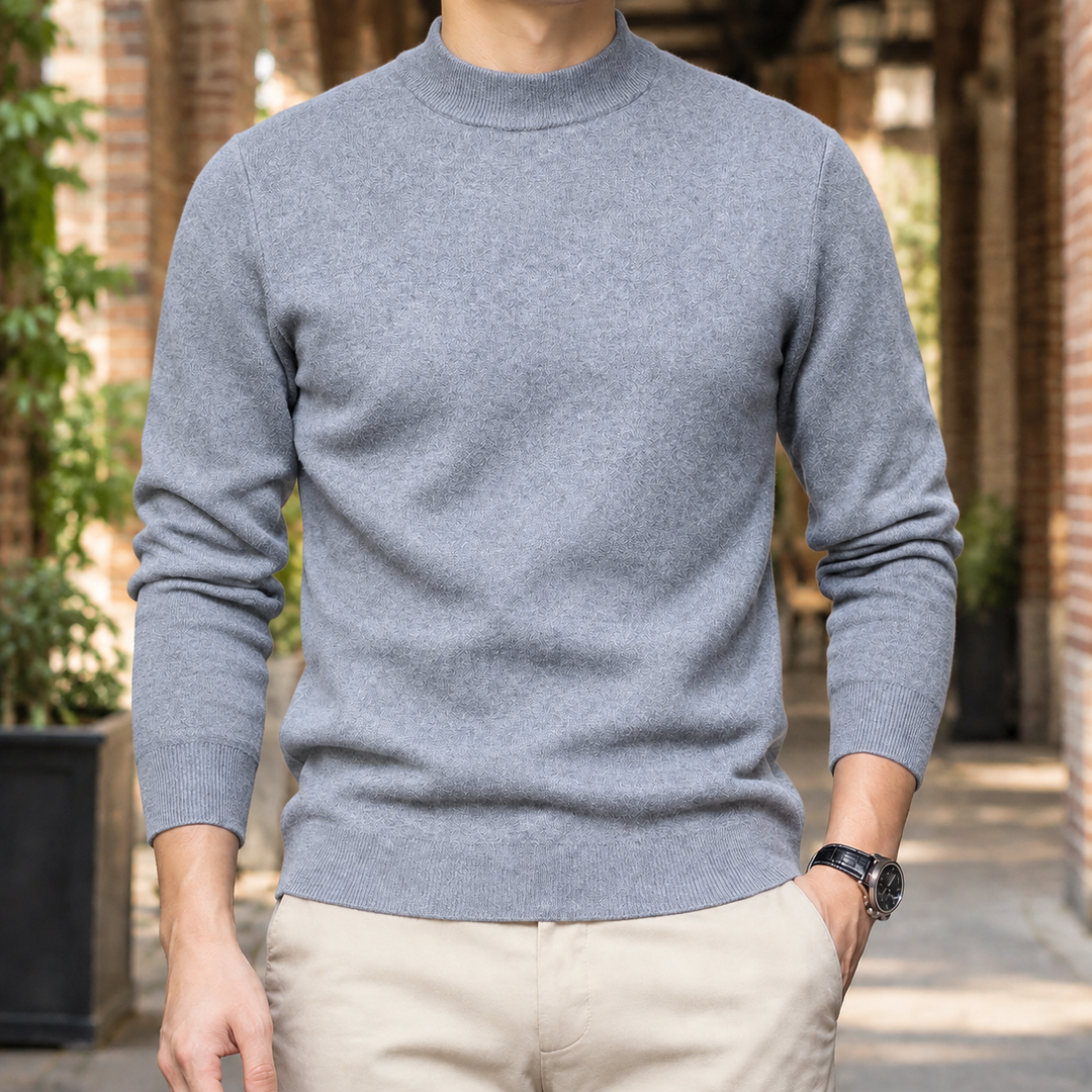 Men's sweater with a short turtleneck