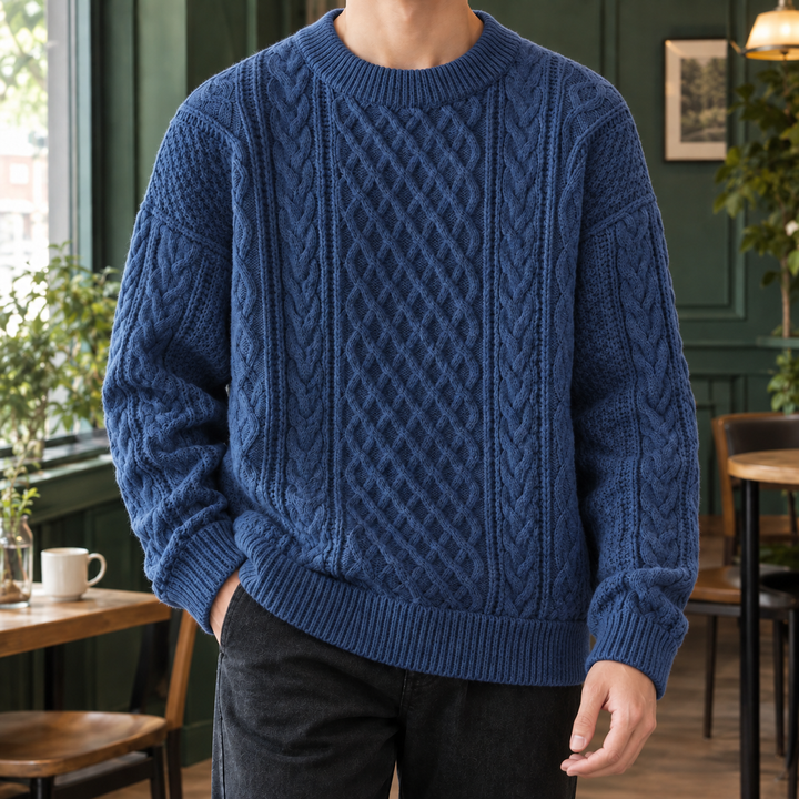 Cable-knit sweater for men
