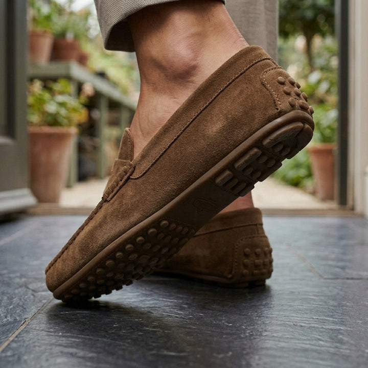 Men's Slip-On Loafers with Penny Strap and Flexible Sole