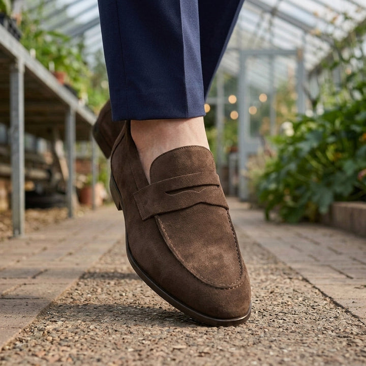 Men's Classic Penny Loafers with Low Heel
