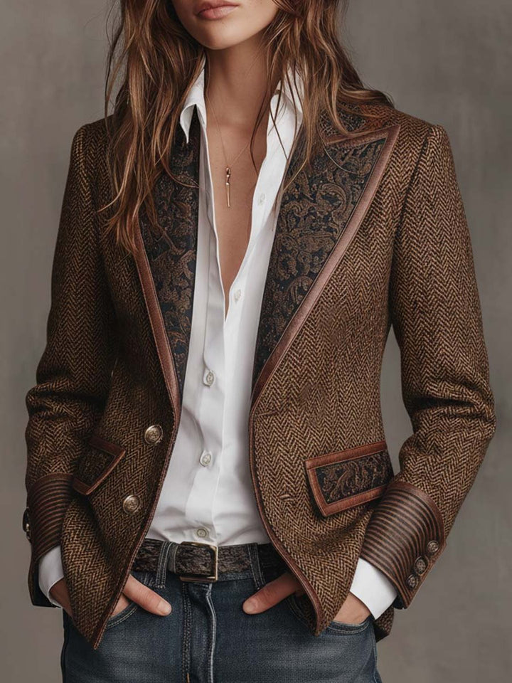 Women's Blazer with Lapel and Button Closure
