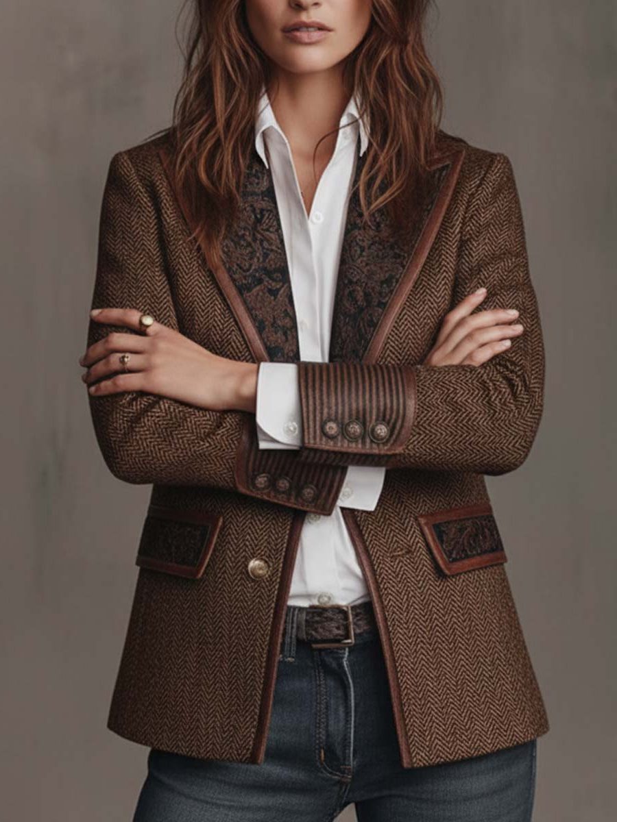 Women's Blazer with Lapel and Button Closure