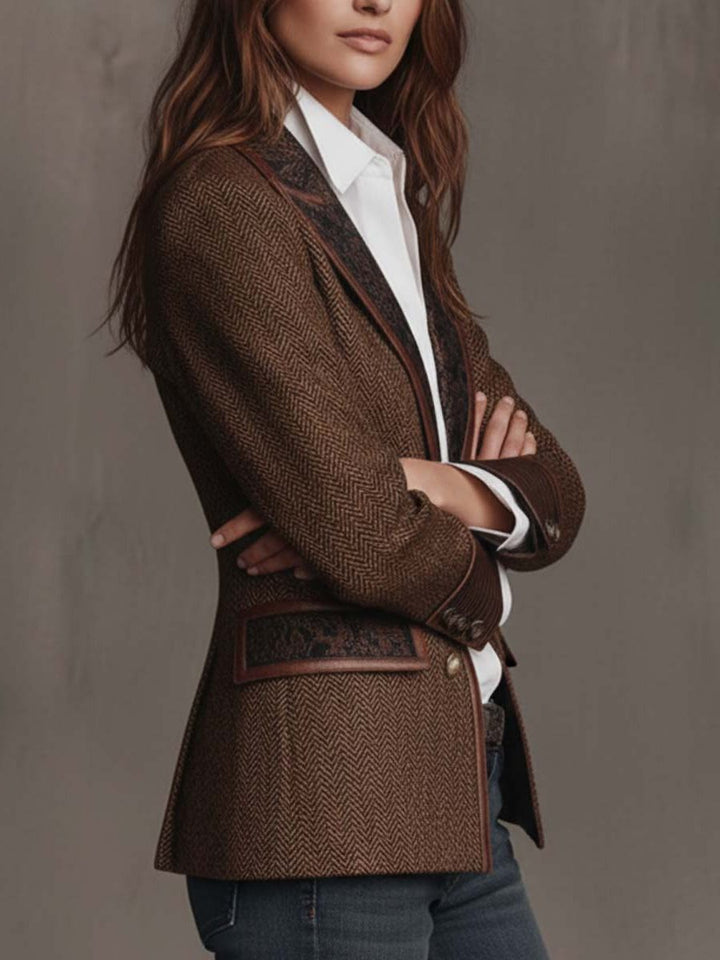 Women's Blazer with Lapel and Button Closure