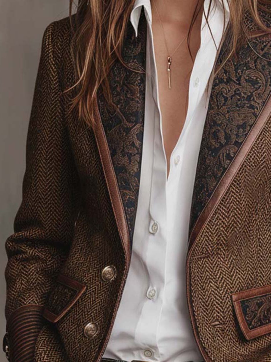 Women's Blazer with Lapel and Button Closure