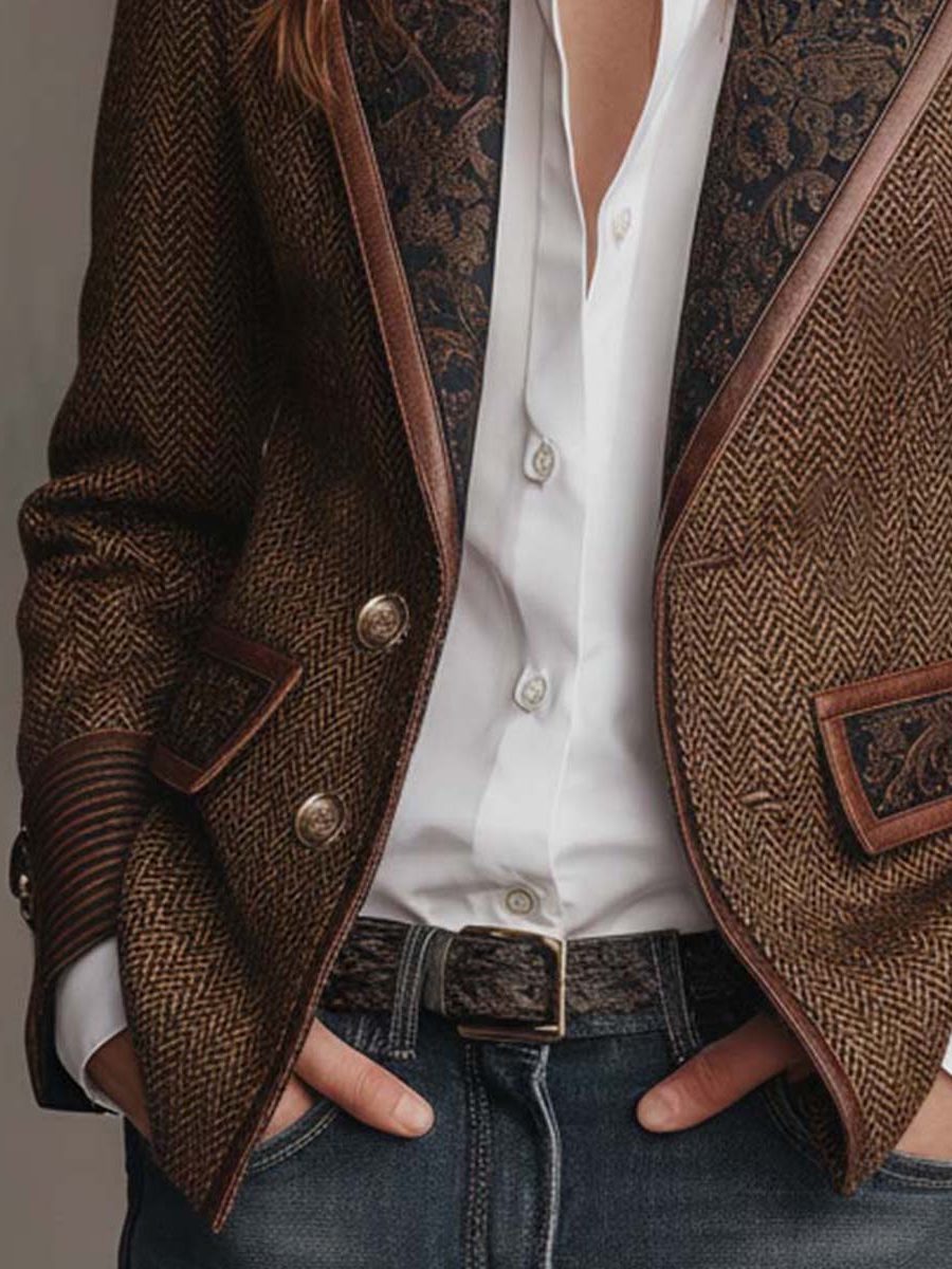 Women's Blazer with Lapel and Button Closure