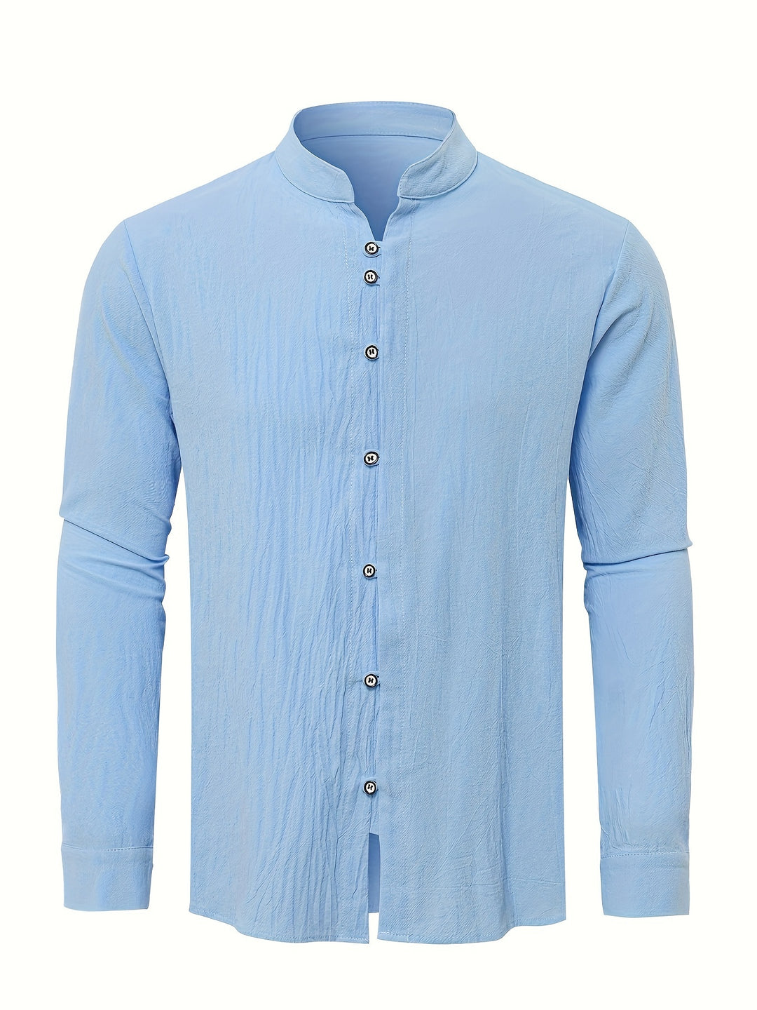 Men's cotton shirt with a band collar