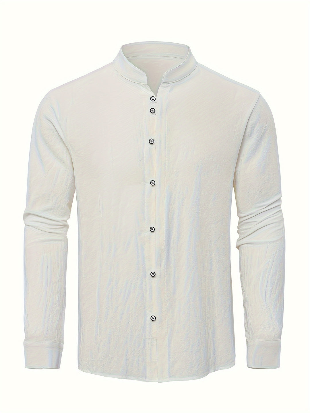 Men's cotton shirt with a band collar