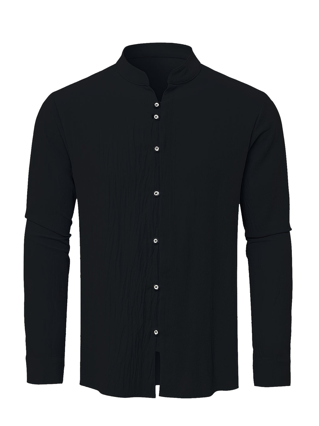 Men's cotton shirt with a band collar