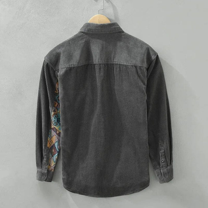 Men's corduroy shirt with contrast pockets