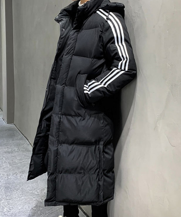 Long puffer jacket for men
