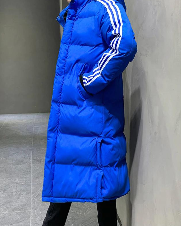 Long puffer jacket for men