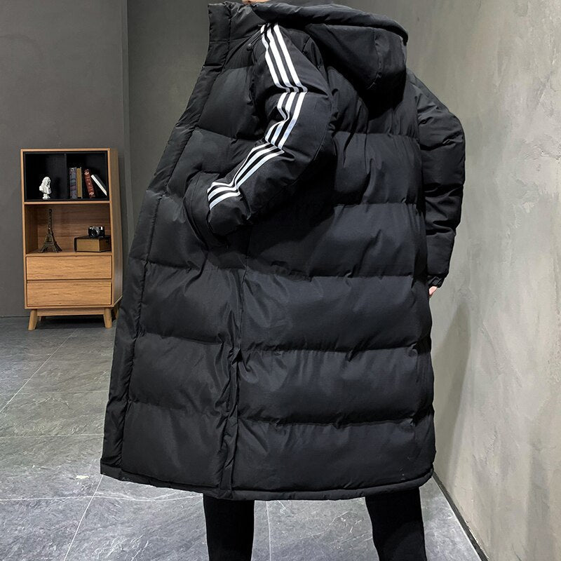 Long puffer jacket for men