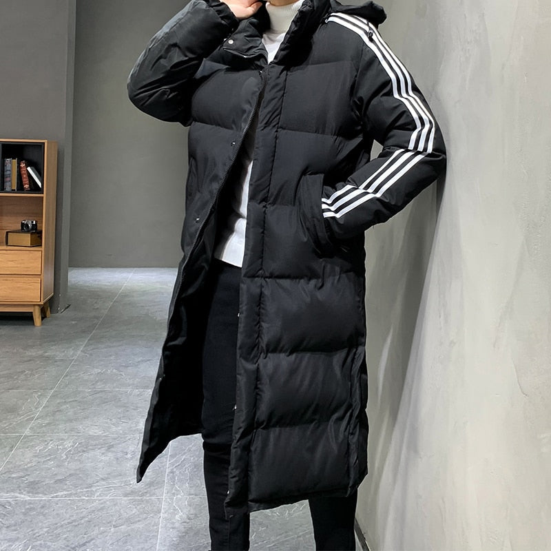 Long puffer jacket for men