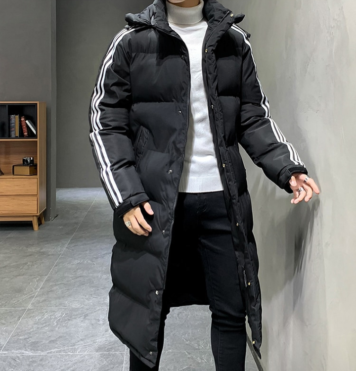 Long puffer jacket for men