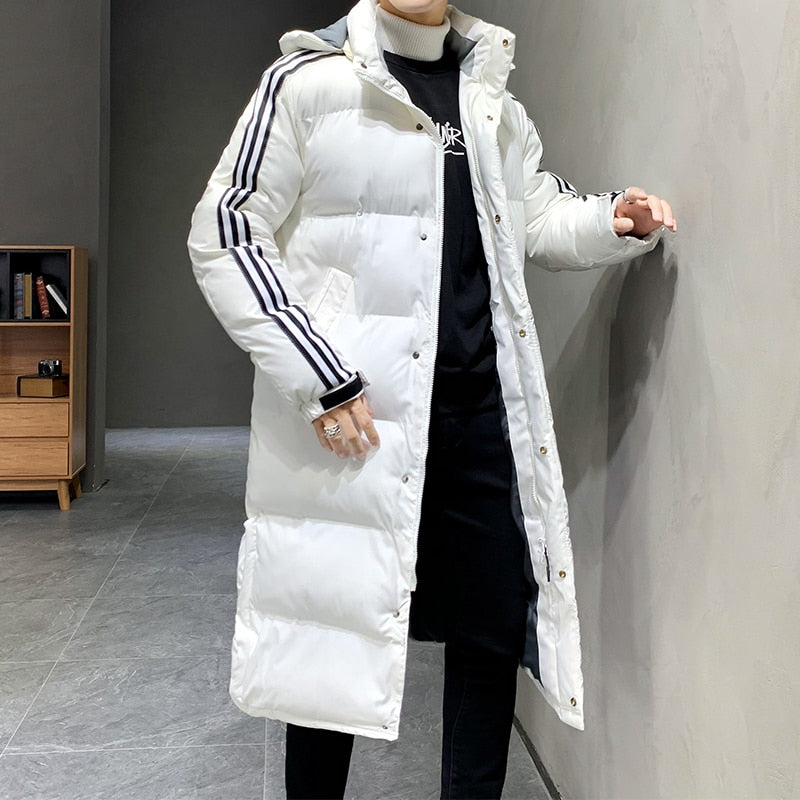 Long puffer jacket for men