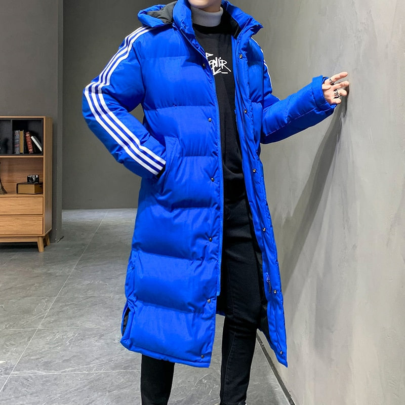 Long puffer jacket for men