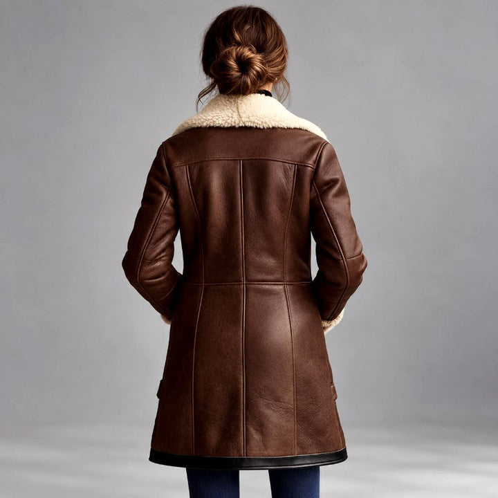 Long coat with fur lining for women