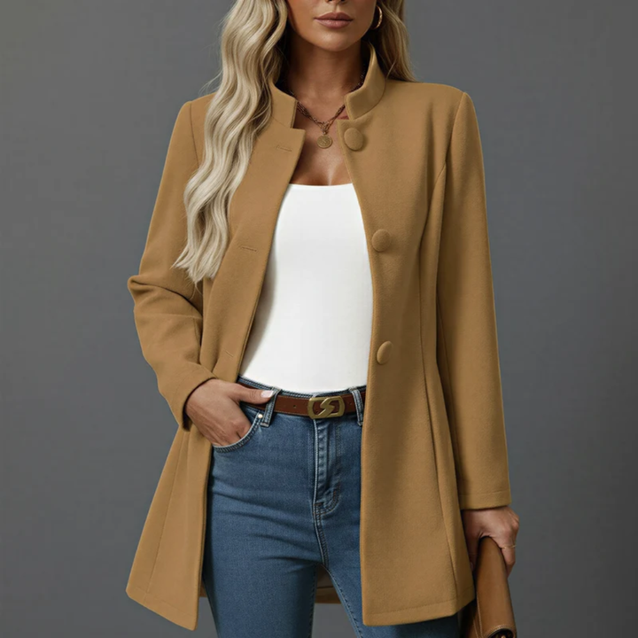 Long Trench Coat with Belt for Women