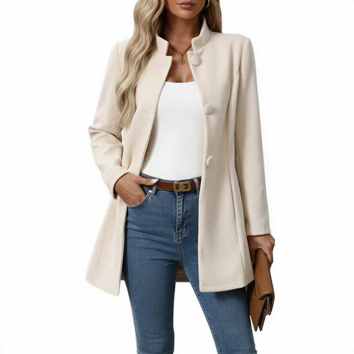 Long Trench Coat with Belt for Women