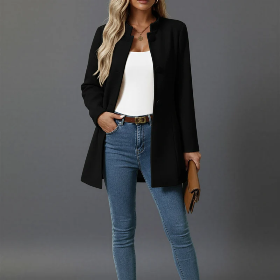 Long Trench Coat with Belt for Women