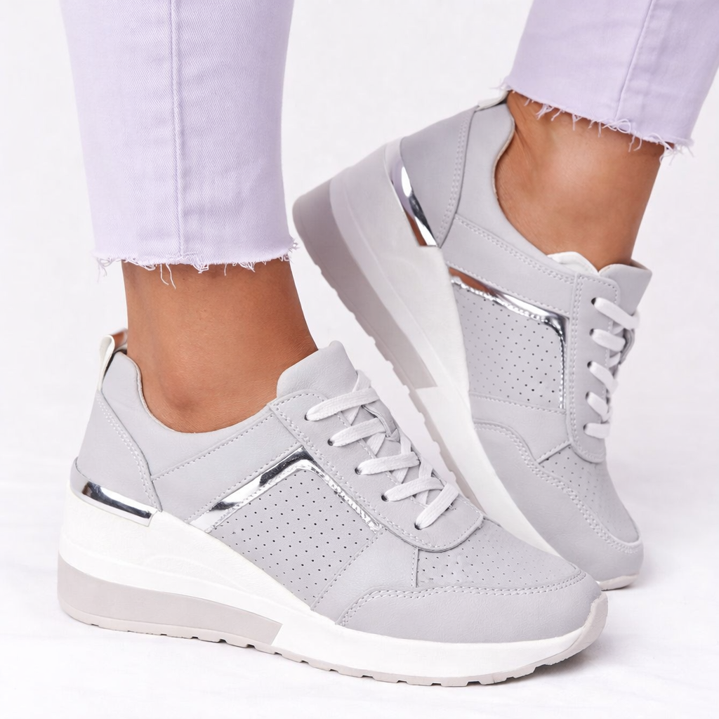 Kilehæl Sneakers Med Snørebånd Dame